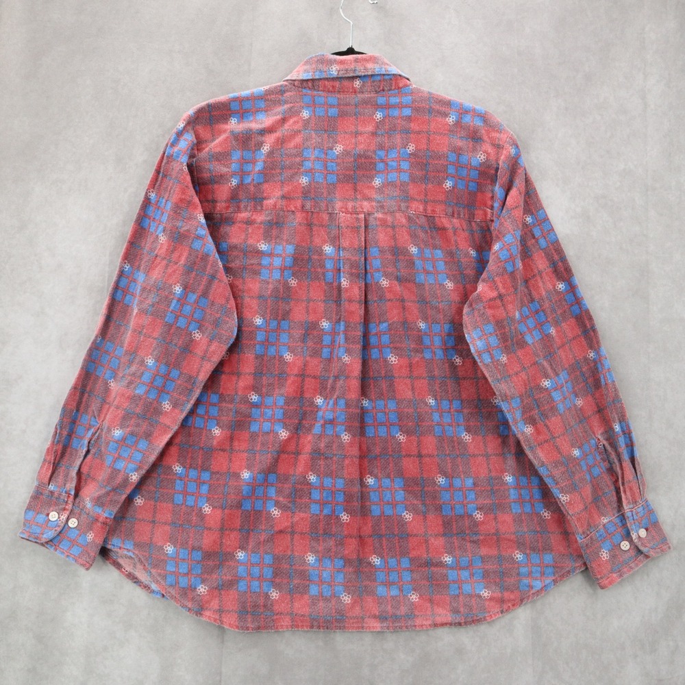 American Sweetheart Red Plaid Flannel Button Up Long Sleeve VTG Western Shirt XL - Picture 2 of 10